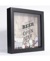 Lawrence Frames Black Shadow Box Beer Cap Holder - 10" x 10"