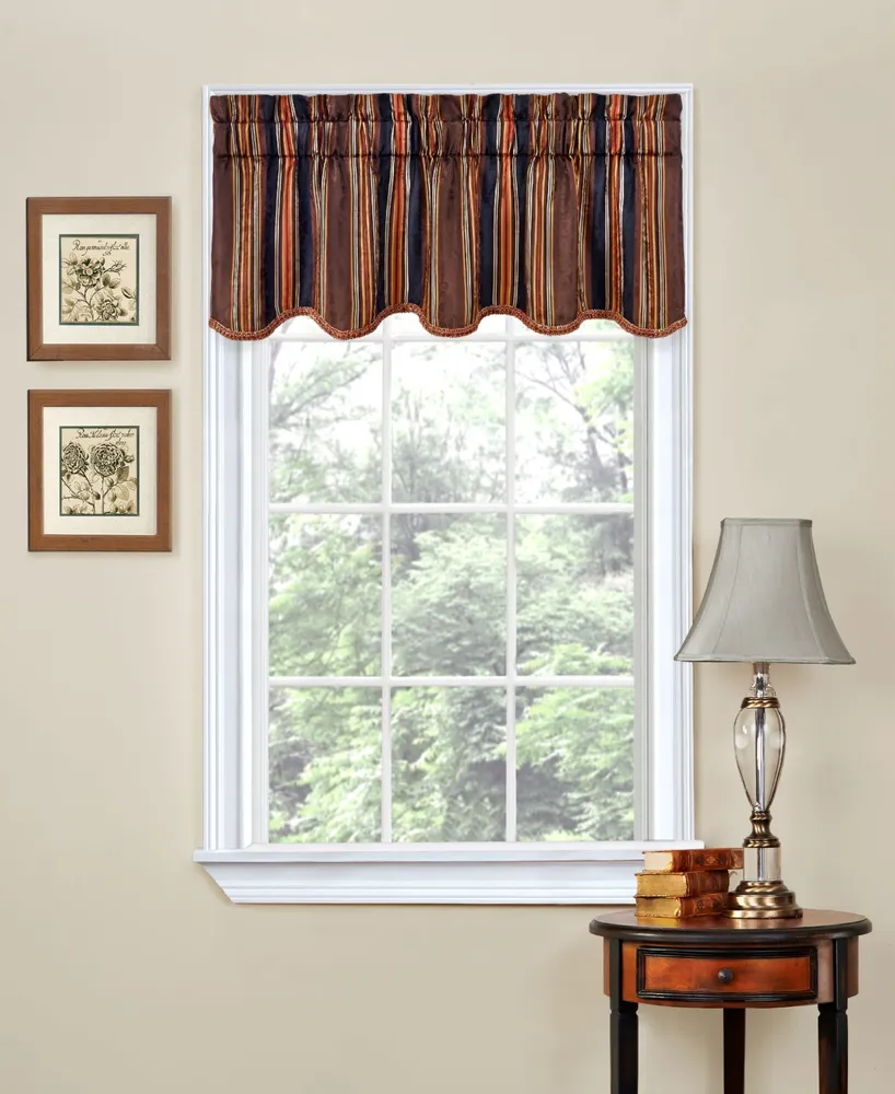 Stripe Ensemble 52" x 16" Scallop Valance