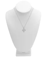 Diamond Fleur-de-Lis 18" Pendant Necklace (1/10 ct. t.w.) in Sterling Silver