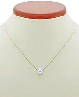 2-Pc. Set Akoya Cultured Pearl (7mm) Pendant Necklace & Stud Earrings in 14k Gold