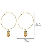 Noir Cubic Zirconia Pineapple Extra Large Hoop Earrings