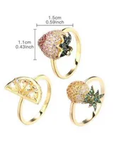 Noir Stackable Cubic Zirconia Fruit Ring Set