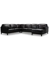 Closeout! Virton 136" 4-Pc. Leather Chaise Sectional Sofa, Created for Macy's