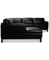 Closeout! Virton 136" 4-Pc. Leather Chaise Sectional Sofa, Created for Macy's