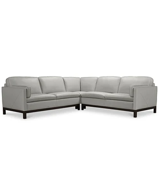 Virton 3-Pc. Leather "L" Sectional Sofa, Created for Macy's