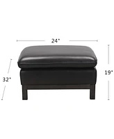 Closeout! Virton 24" Leather Ottoman, Created for Macy's