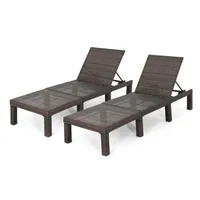 Jamaica Outdoor Chaise Lounge, Set of 2