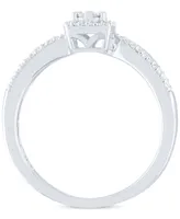 Diamond Cluster Promise Ring (1/6 ct. t.w.) Sterling Silver