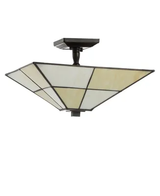 Jonathan Y Juliana 15.7" Tiffany-Style Led Semi-Flush Mount