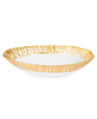 Oval Shaped Scalloped Bowl- Gold