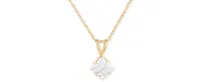 Cubic Cubic Zirconia 18" Pendant Necklace in 14k Gold