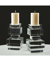 Global Views Brilliant Pillar Candleholder Short