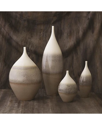 Global Views Cream Rises Vase Wide Small