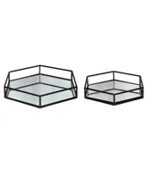 Kate and Laurel Felicia Nesting Metal Mirrored Decorative Trays, 2 Piece
