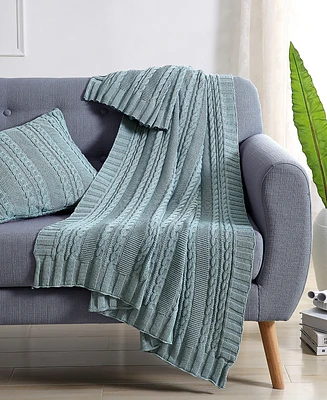 Vcny Home Dublin Cable Knit Throw, 50" x 70"