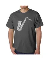 La Pop Art Mens Word T-Shirt - Saxaphone