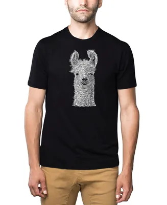 La Pop Art Mens Premium Blend Word T-Shirt - Llama