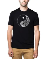 La Pop Art Mens Premium Blend Word T-Shirt - Yin Yang