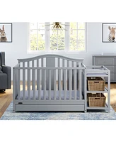 Graco Solano 4-in-1 Convertible Crib & Changer with Drawer - Pebble Gray