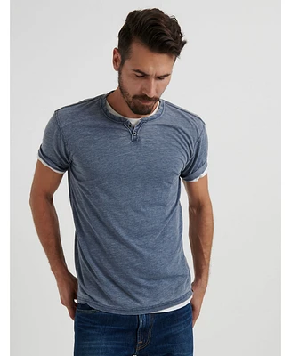 Lucky Brand Men's Venice Burnout Notch Short Sleeves T-shirt