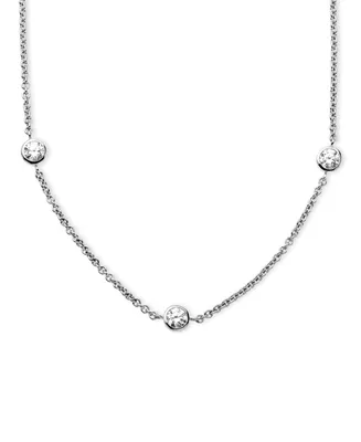 Arabella Sterling Silver Necklace, White Round-Cut Cubic Zirconia 7-Station Necklace (3-1/6 ct. t.w.)