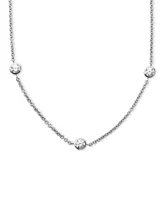 Arabella Sterling Silver Necklace, White Round-Cut Cubic Zirconia 7-Station Necklace (3-1/6 ct. t.w.)