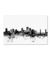 Michael Tompsett 'Sacramento Ca Skyline B&W' Canvas Art - 12" x 19"