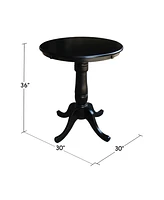 International Concepts 30" Round Top Pedestal Table- 34.9"H