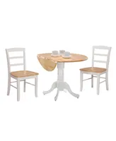International Concepts 42" Dual Drop Leaf Table With 2 Madrid Chairs