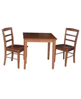 International Concepts 30X30 Dining Table With 2 Ladderback Chairs