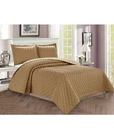 Elegant Comfort Luxury Diamond Design 3-Pc. Quilted Coverlet Set, Full/Queen