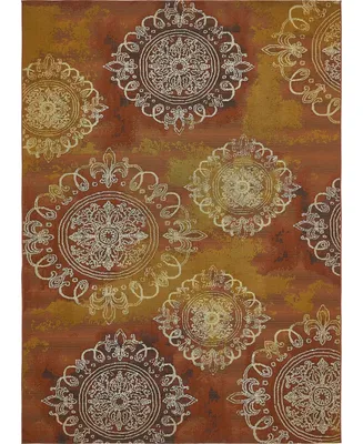 Bayshore Home Outdoor Pashio Pas2 Rust Red 8' x 11' 4" Area Rug