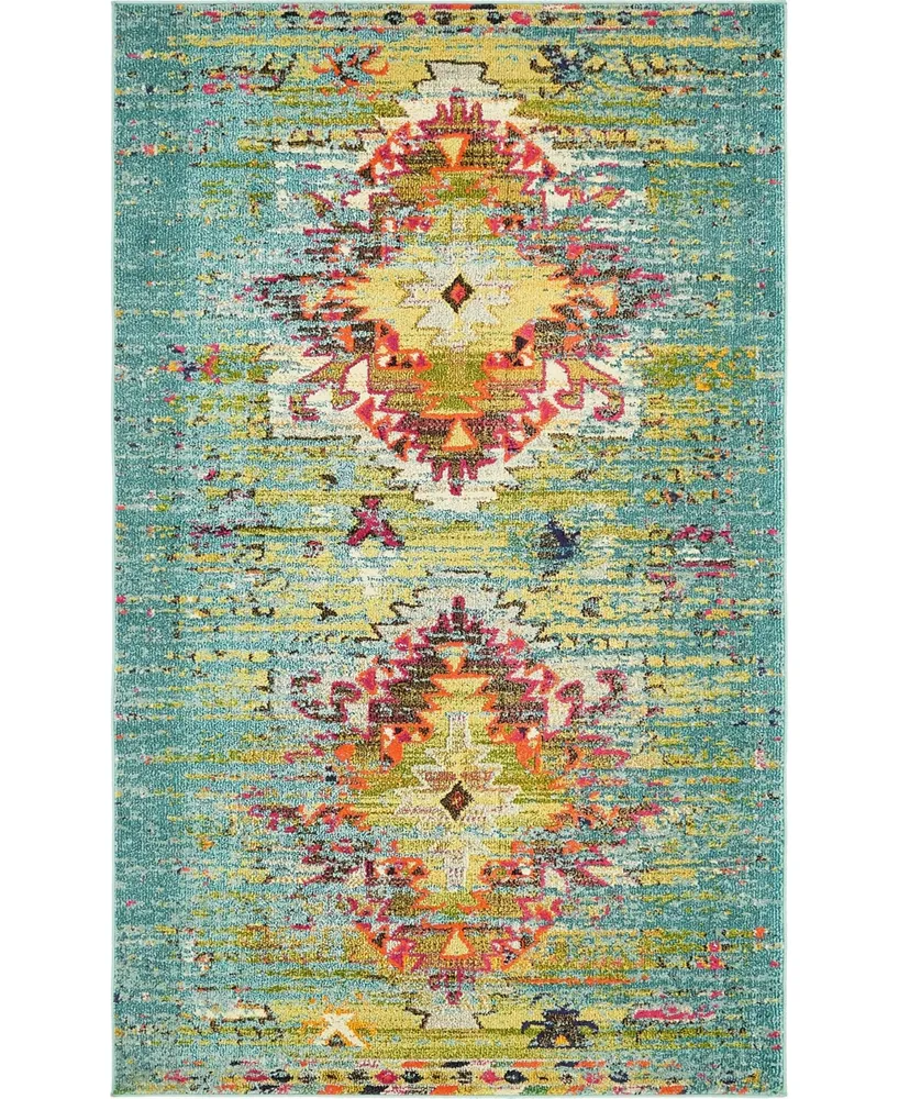 Bayshore Home Brio Bri9 Turquoise 5' x 8' Area Rug