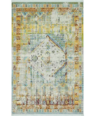 Closeout! Bayshore Home Kenna Ken2 Light Blue 5' 5" x 8' Area Rug