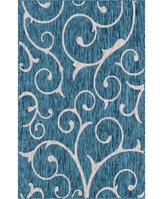 Bayshore Home Outdoor Pashio Pas7 Teal 5' x 8' Area Rug