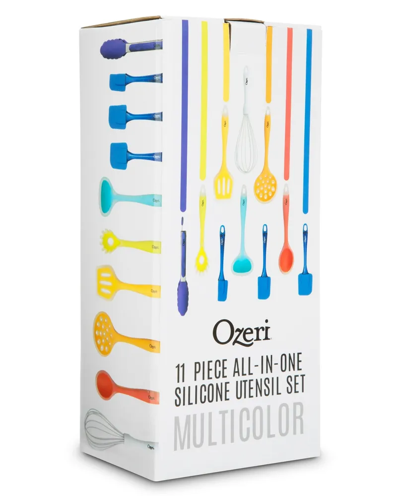 Ozeri 11-Piece All-in-One Multicolor Silicone Utensil Set