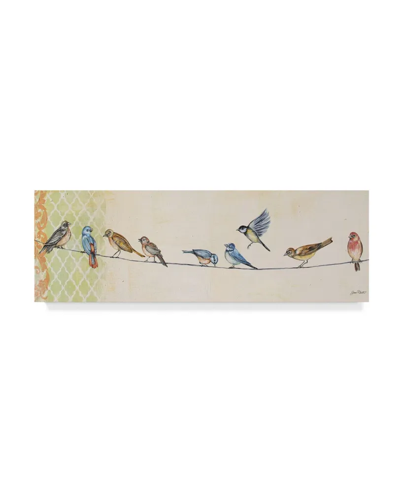 Jean Plout 'Birds On Wire' Canvas Art - 16" x 47"