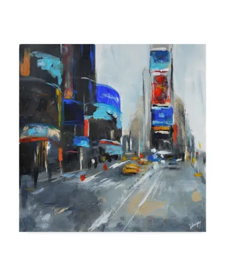 Solveiga 'Times Square New York' Canvas Art - 14" x 14"