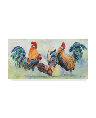 Jean Plout 'Watercolor Rooster' Canvas Art - 24" x 47"