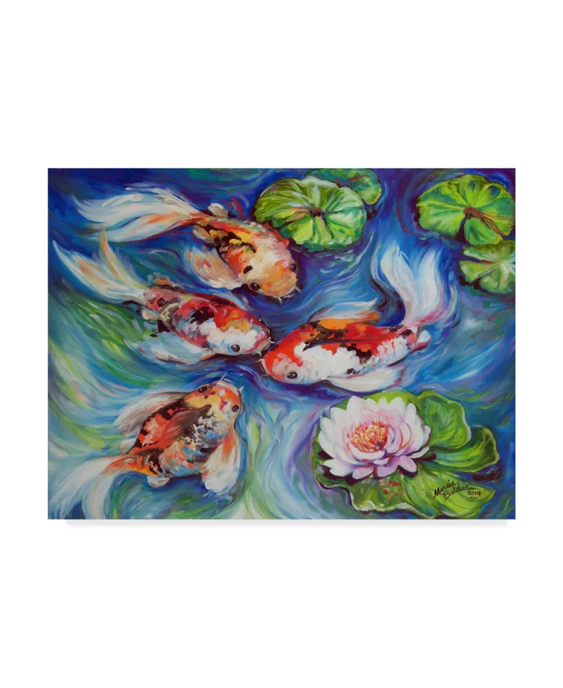 Marcia Baldwin 'Happiness Koi Dance' Canvas Art - 32" x 24"