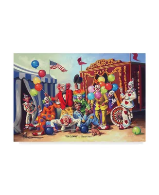 D. Rusty Rust 'Ten Clowns' Canvas Art - 12" x 19"