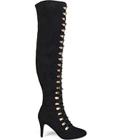 Journee Collection Women's Trill Wide Calf Lace Up Over The Knee Dress Boots