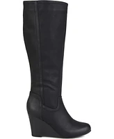 Journee Collection Women's Langly Knee High Wedge Boots