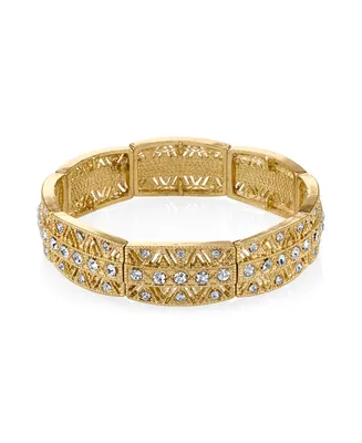 2028 Gold-Tone Crystal Stretch Bracelet