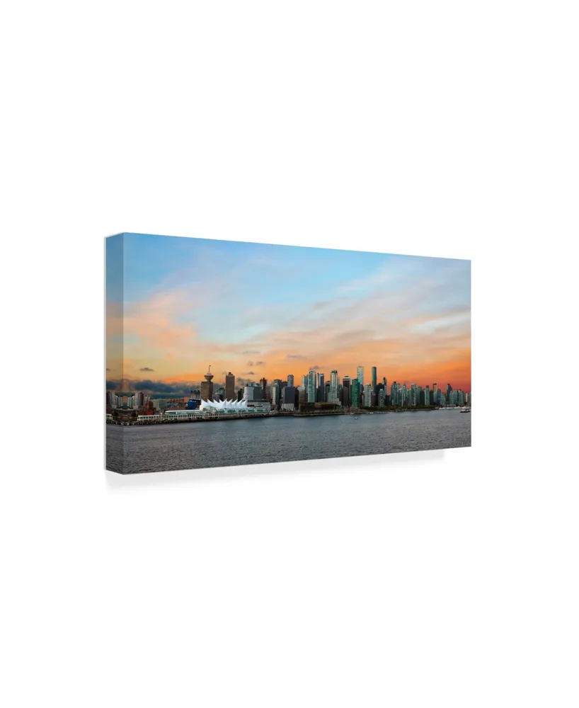 Mitch Catanzaro 'Vancouver Skyline' Canvas Art - 16" x 32"