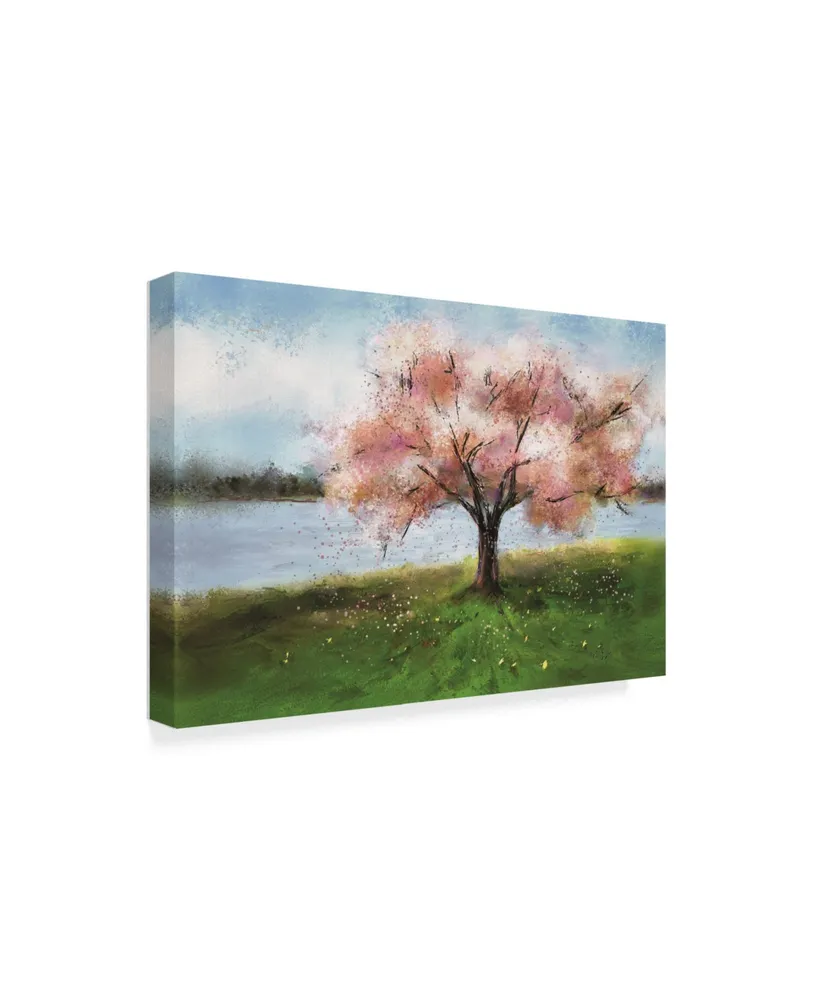 Lois Bryan 'Pink Cherry Tree' Canvas Art - 22" x 32"