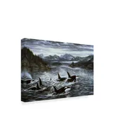 Jeff Tift 'Killer Whales' Canvas Art - 12" x 19"