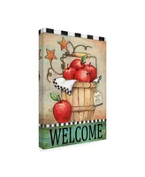 Melinda Hipsher 'Welcome Apple Basket' Canvas Art - 12" x 19"