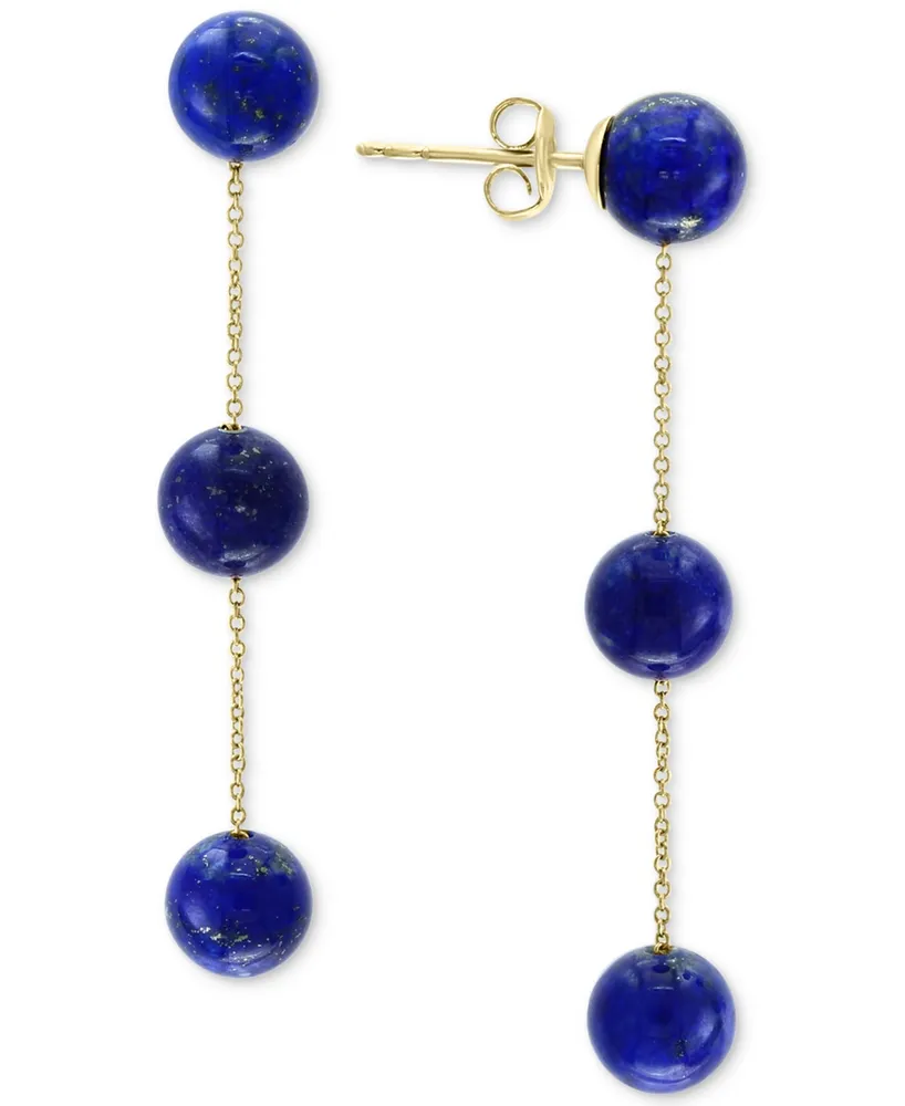 Effy Lapis Lazuli (6mm) Triple Drop Earrings in 14k Gold