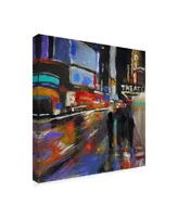 Solveiga 'Broadway At Night' Canvas Art - 14" x 14"